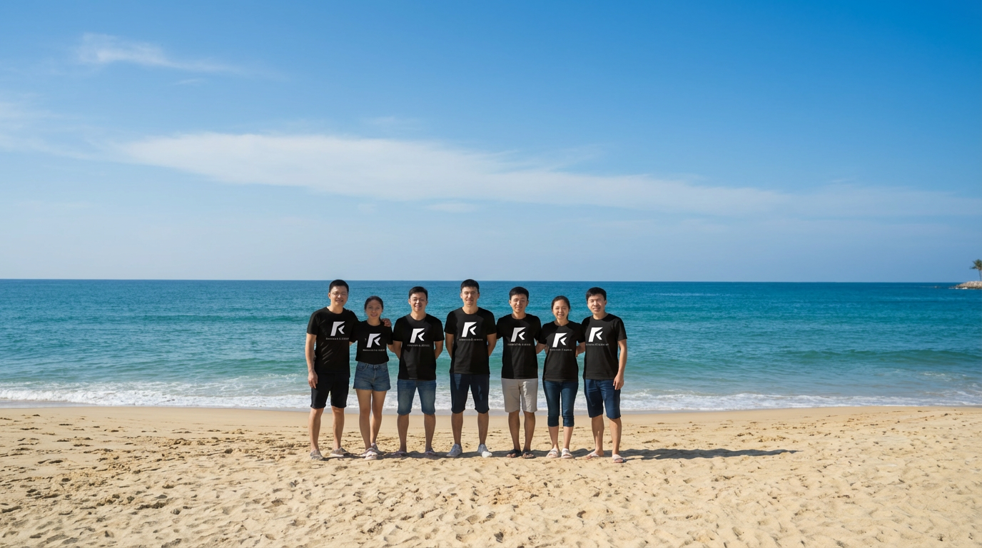 公司海边团建合照